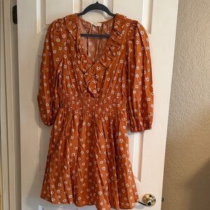Entro Rust Floral Mini Dress
